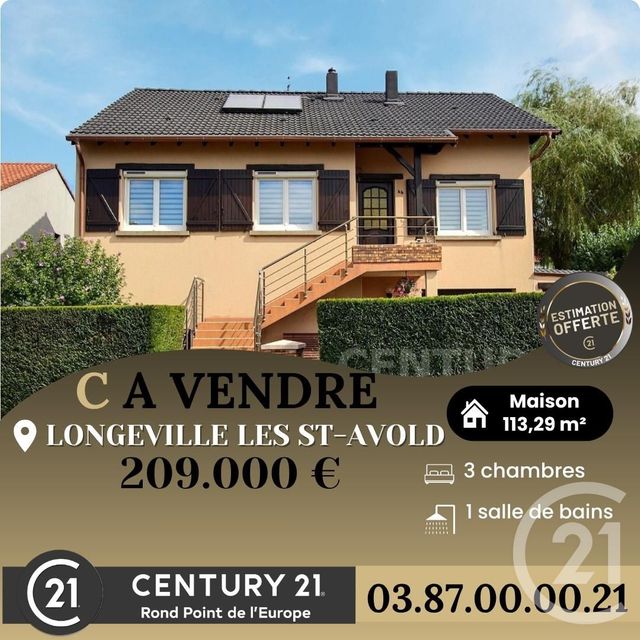 Afficher la photo en grand maison à vendre - 5 pièces - 113.29 m2 - LONGEVILLE LES ST AVOLD - 57 - LORRAINE - Century 21 Rond Point De L'Europe