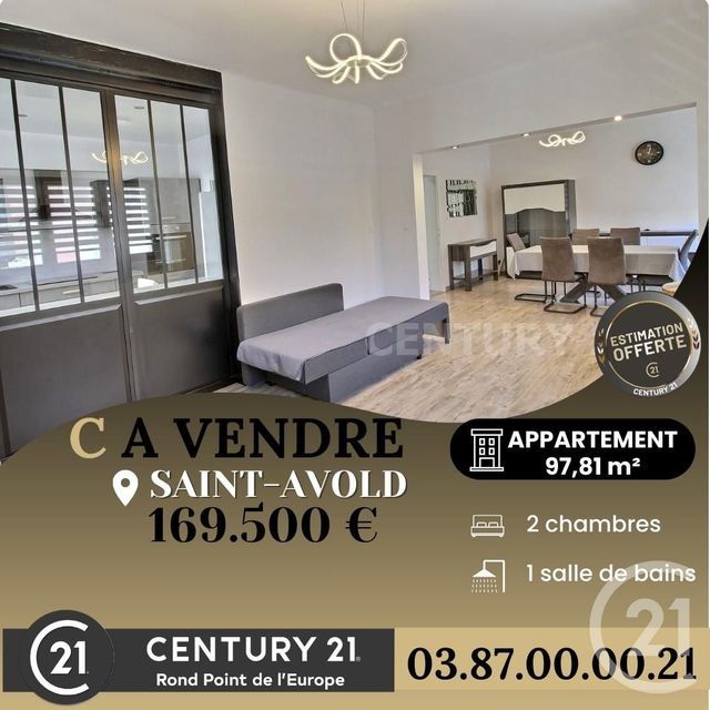 Appartement F4 à vendre - 4 pièces - 97.81 m2 - ST AVOLD - 57 - LORRAINE - Century 21 Rond Point De L'Europe