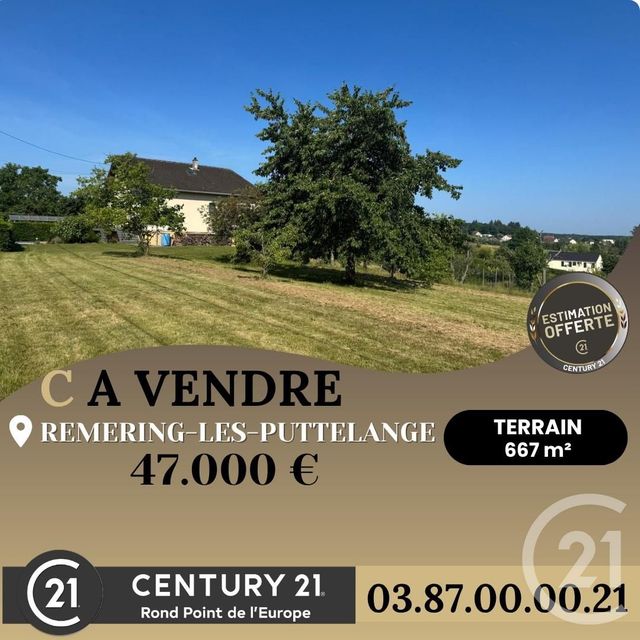 terrain à vendre - 667.0 m2 - REMERING LES PUTTELANGE - 57 - LORRAINE - Century 21 Rond Point De L'Europe