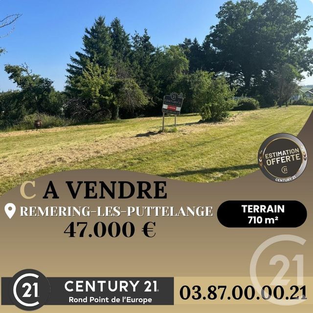 terrain à vendre - 710.0 m2 - REMERING LES PUTTELANGE - 57 - LORRAINE - Century 21 Rond Point De L'Europe